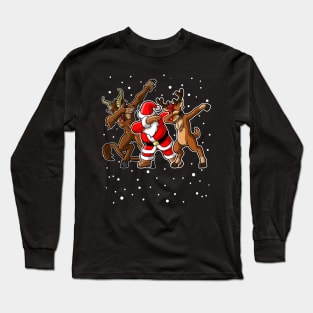 Dabbing Krampus santa claus Rudolph Long Sleeve T-Shirt